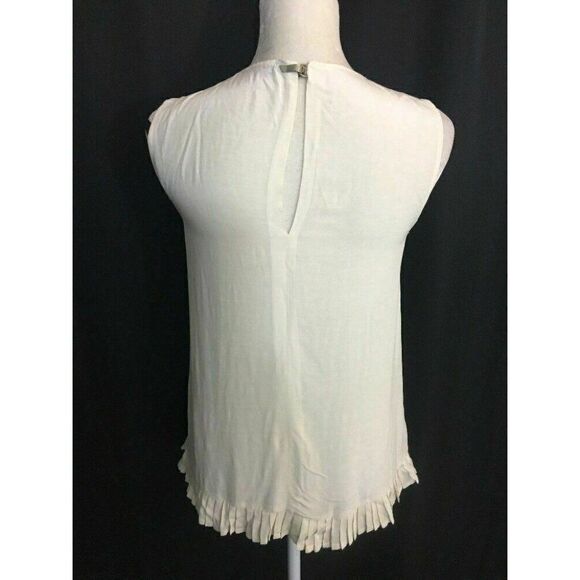 Zara Womens Solid Ivory Scoop Neck Tank Top Xs - Picture 4 of 5
